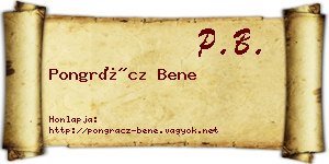 Pongrácz Bene névjegykártya